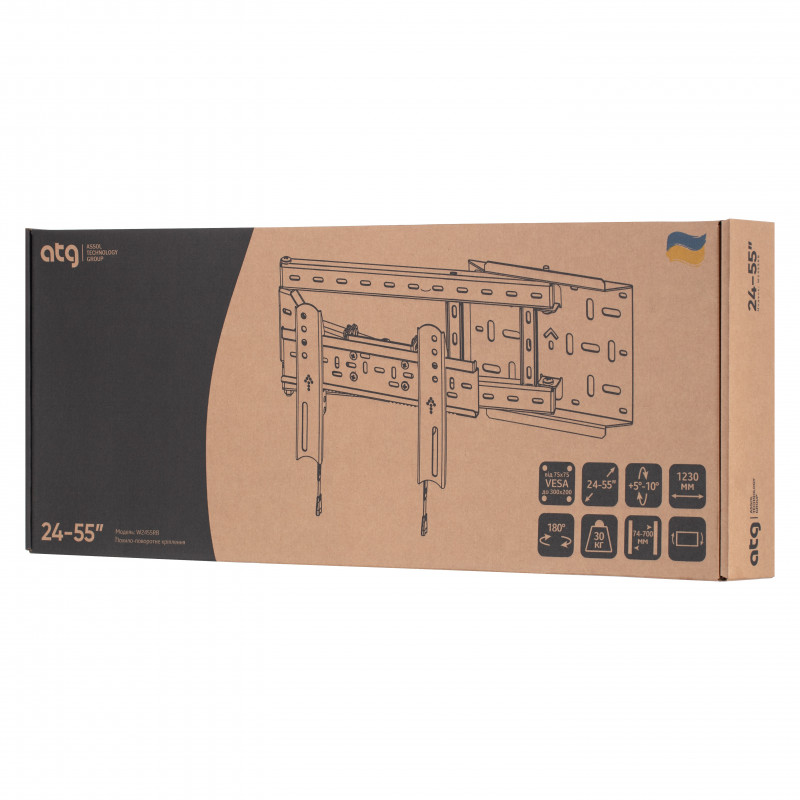 Кронштейн ATG W2455RB (24"-55" Похило-Поворотний-Дворичажний)