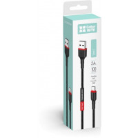 Кабель Colorway USB - Type-C (PVC - red head) 2.4А 1м CW-CBUC064-BK
