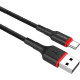Кабель Colorway USB - Type-C (PVC - red head) 2.4А 1м CW-CBUC064-BK