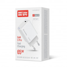 Зарядний пристрій Colorway GaN Mini 65W PD Port PPS USB-C біле