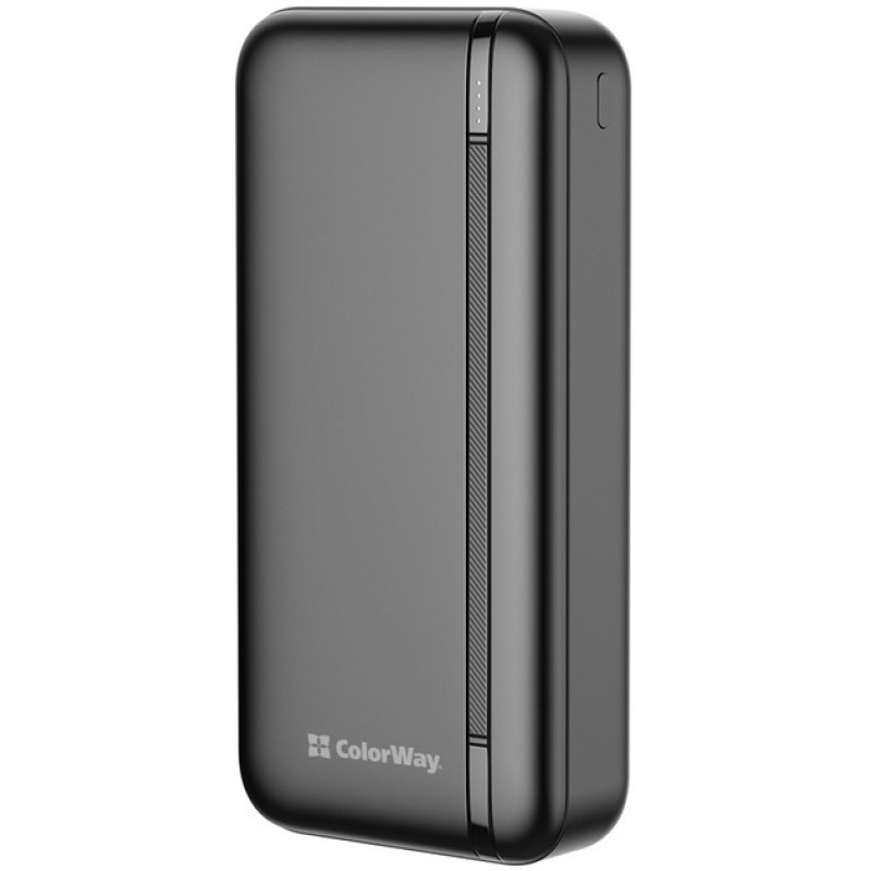 Power Bank ColorWay 20 000 mAh Portable Charger (USB QC3.0 + USB-C PD22.5W) Black