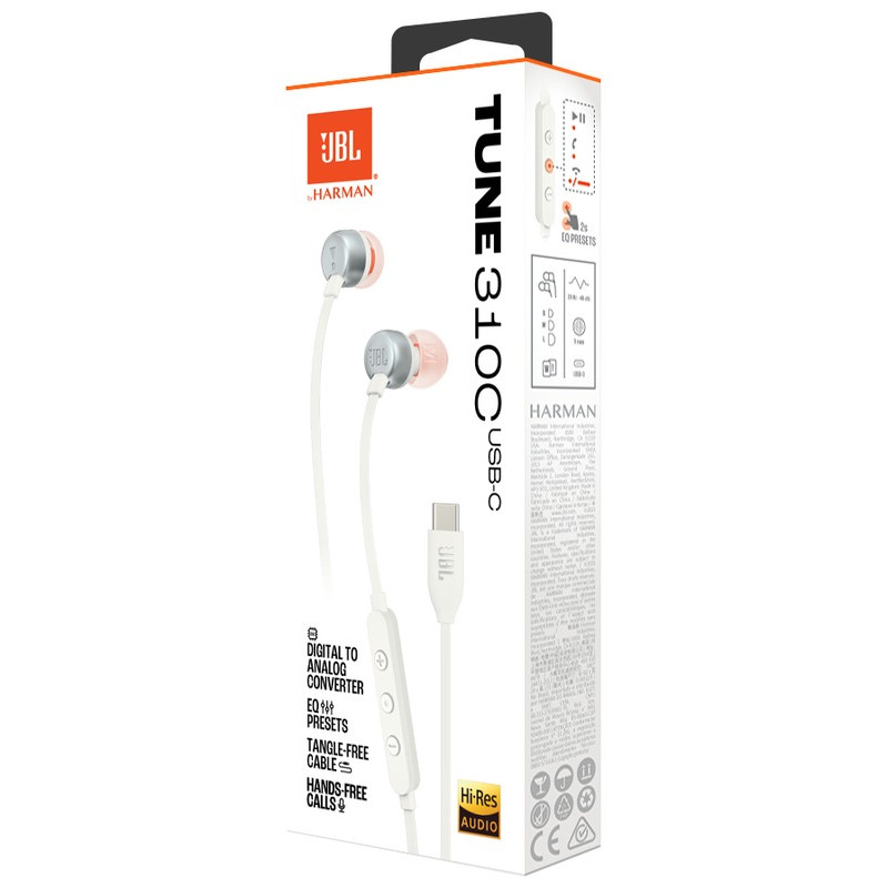 Навушники JBL T310C White (JBLT310CWHT)