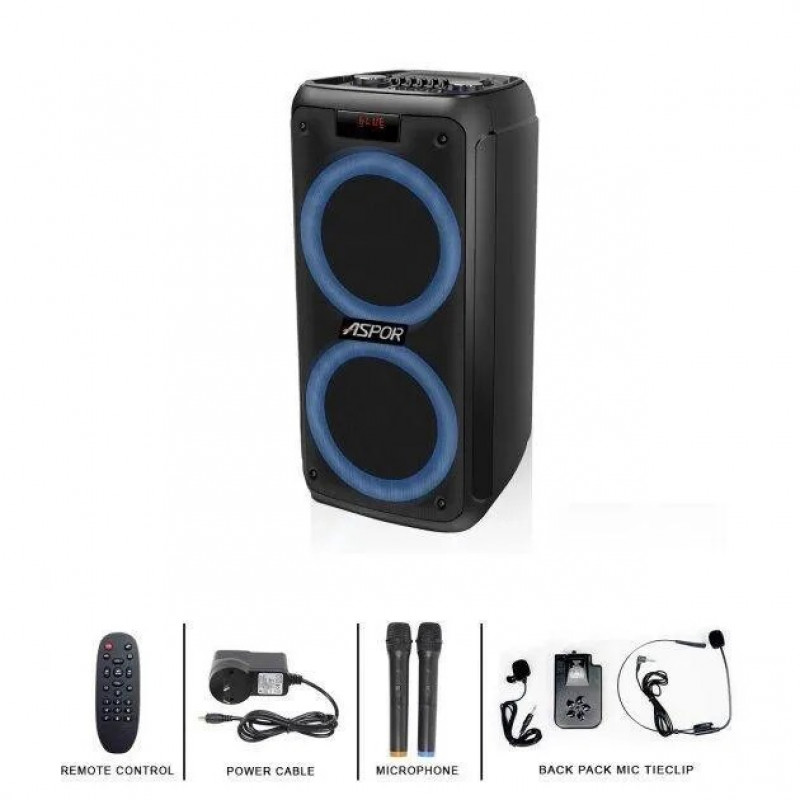 Портативна акустика Bluetooth Aspor A668 Black