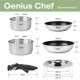 Набір посуду Krauff Genius Chef 6 пр. (26-303-016) з'ємна ручка, ун.кришка