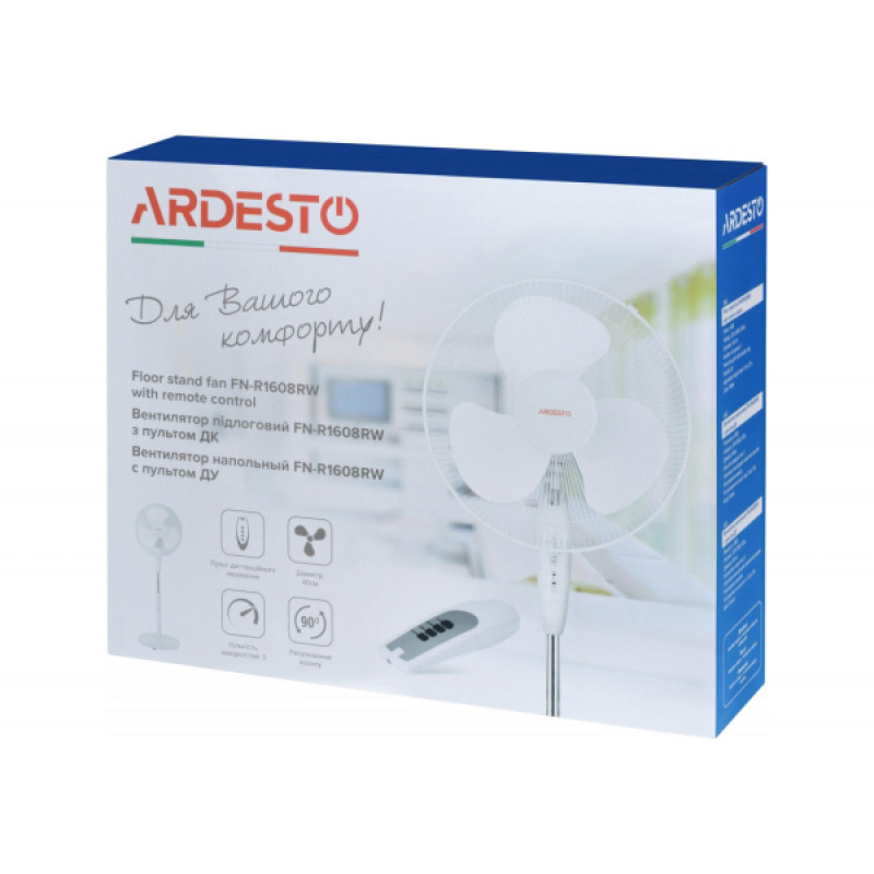 Вентилятор напольний Ardesto FN-R1608RW