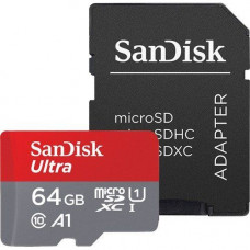 Карта пам'яті microSDXC (UHS-1) SanDisk Ultra 64Gb class 10 A1 (100Mb/s) (adapter SD)