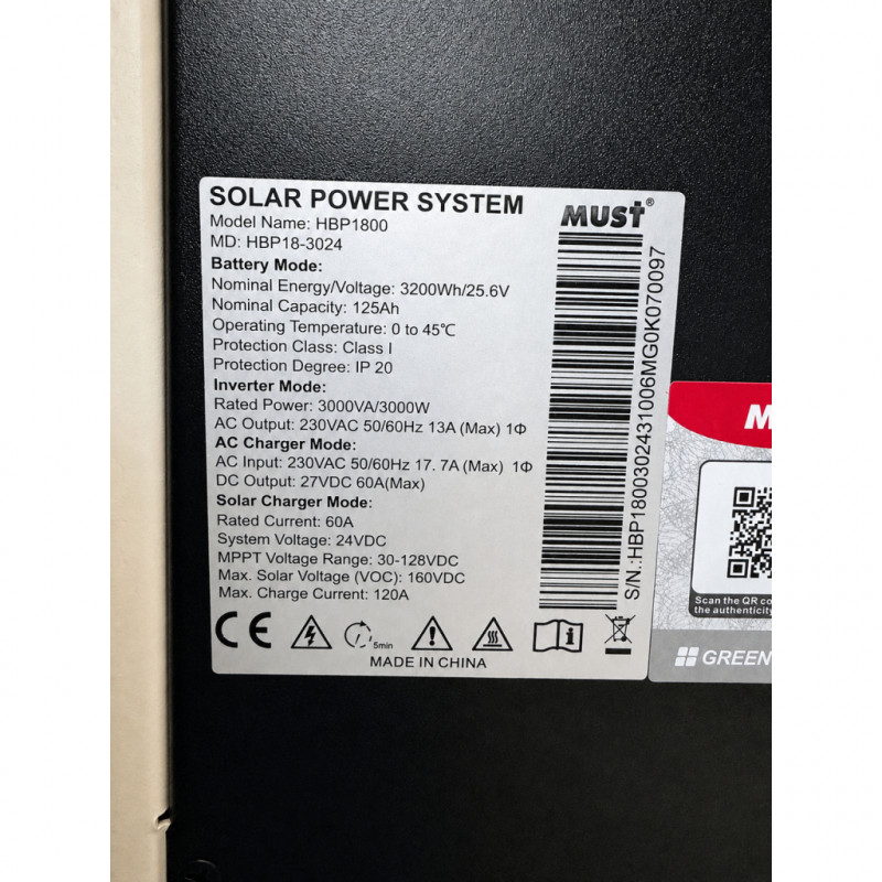 Зарядна станція Must 3000W, 3200Wh (HBP18-3024)