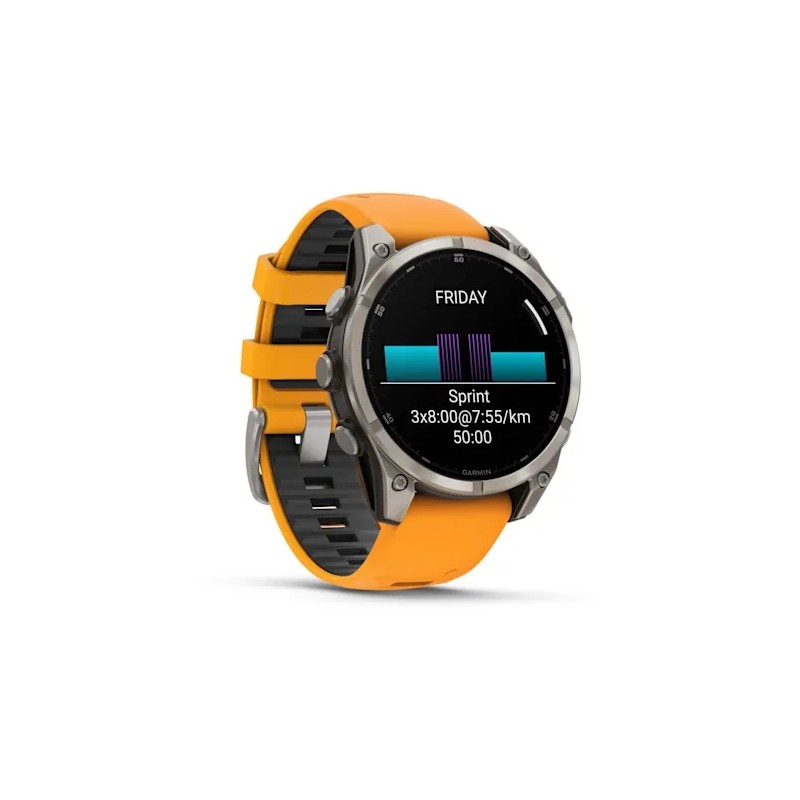 Смарт-годинник Garmin Fenix 8 47mm AMOLED Sapphire Titanium Spark Orange/Graphite (010-02904-10/11)