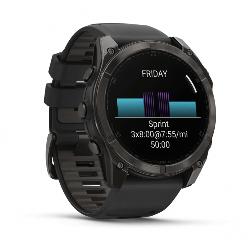 Смарт-годинник Garmin Fenix 8 51mm AMOLED Sapphire Carbon Gray DLC Titanium Black/Pebble Gray (010-02905-20/21)