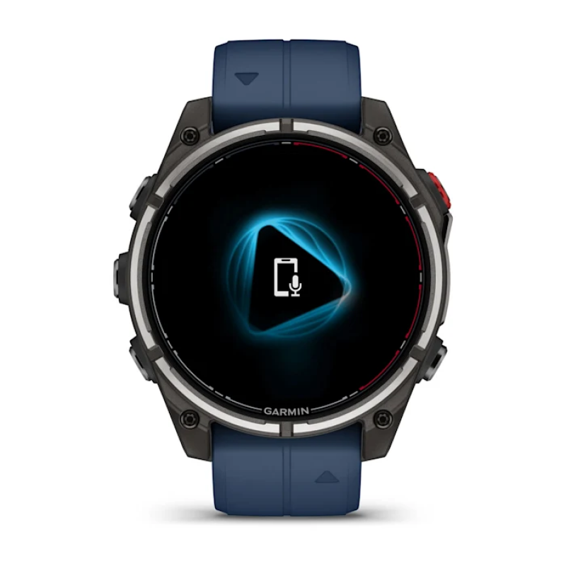 Смарт-годинник Garmin quatix 8 Pro AMOLED Marine GPS Smartwatch 47mm in Titanium with Blue Silicone Band (010-03198-50)