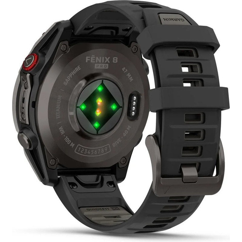 Смарт-годинник Garmin Fenix 8 Pro 47 mm AMOLED Carbon Gray DLC Titanium Black/Pebble Gray (010-03198-00/01)