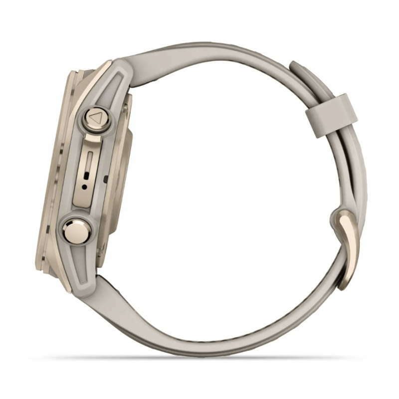 Смарт-годинник Garmin Fenix 8 43mm AMOLED Sapphire Soft Gold Fog Gray Dark Sandstone Band (010-02903-10)