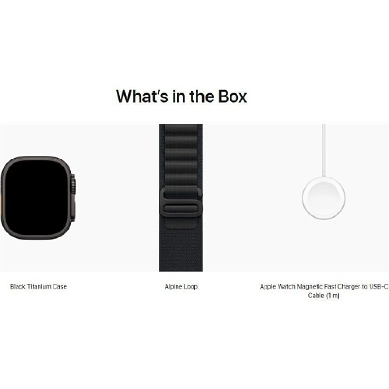 Смарт-годинник Apple Watch Ultra 3 GPS + Cellular 49mm Black Tit. Case w. Black Alpine Loop - Small (MF0Q4)