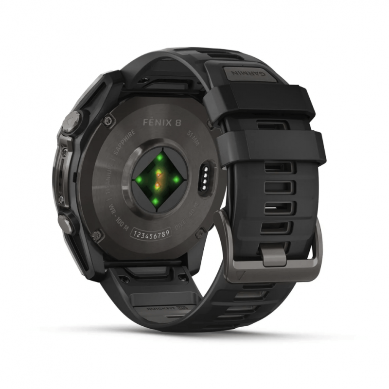 Смарт-годинник Garmin Fenix 8 51mm AMOLED Sapphire Carbon Gray DLC Titanium Black/Pebble Gray (010-02905-20/21)