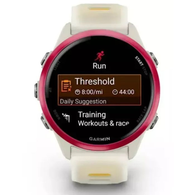 Смарт-годинник Garmin Forerunner 570 42mm Raspberry Aluminum Translucent Bone/Mango Band (010-02970-02/42)