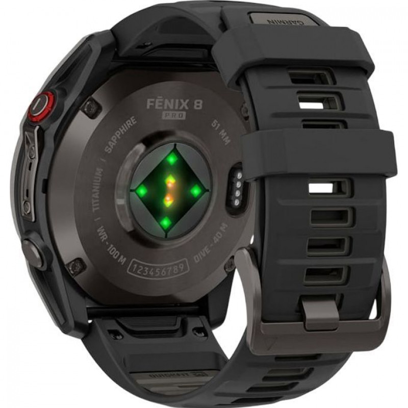 Смарт-годинник Garmin Fenix 8 Pro 51mm AMOLED Carbon Gray DLC Titanium Black/Pebble Gray (010-03199-00/01)