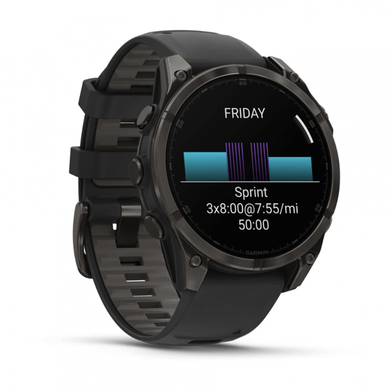 Смарт-годинник Garmin Fenix 8 47mm AMOLED Sapphire Carbon Gray DLC Titanium Black Pebble Gray Band (010-02904-20)