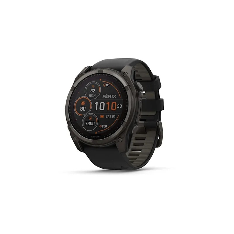 Смарт-годинник Garmin Fenix 8 51mm Solar Sapphire Carbon Gray DLC Titanium Black/Pebble Gray (010-02907-10/11)
