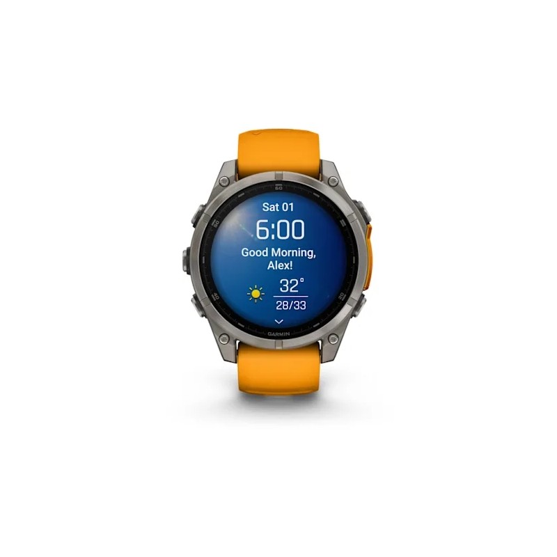 Смарт-годинник Garmin Fenix 8 47mm AMOLED Sapphire Titanium Spark Orange/Graphite (010-02904-10/11)