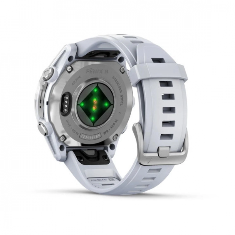 Смарт-годинник Garmin Fenix 8 43mm AMOLED Silver Whitestone Silicone Band (010-02903-00)