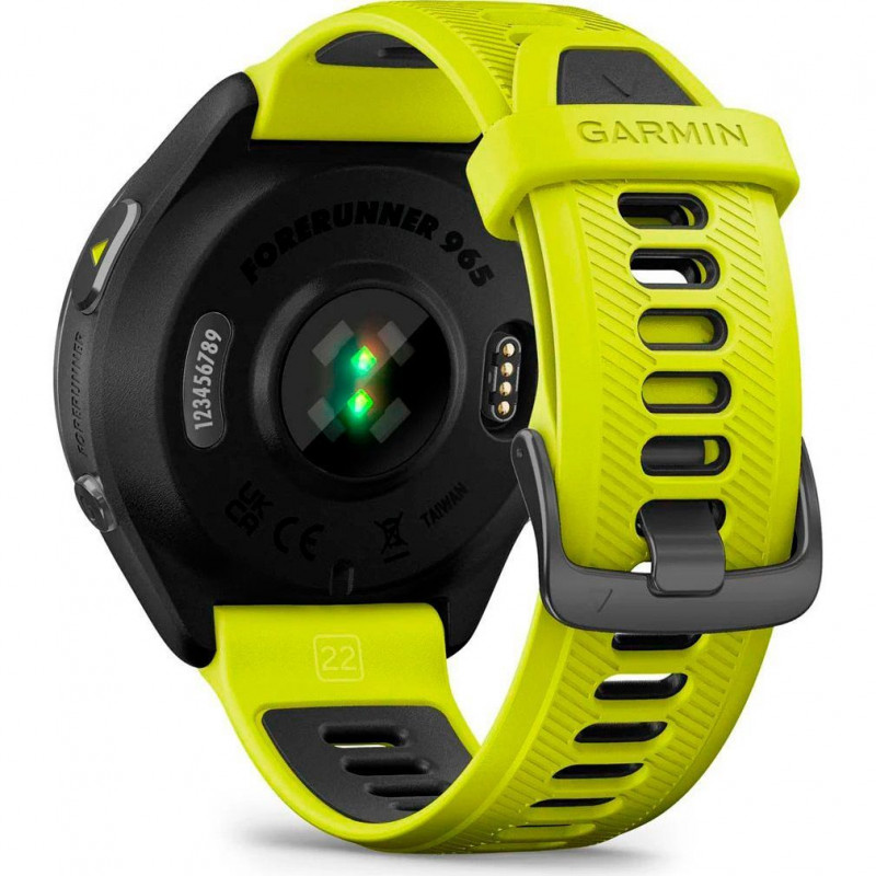 Смарт-годинник Garmin Forerunner 965 Carbon Gray Titanium Bezel w. Black Case and Amp Yell/Black S. Band (010-02809-02)