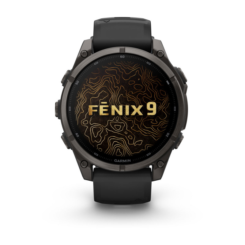 Смарт-годинник Garmin Fenix 9 47mm Carbon Gray DLC Titanium with Black Silicone Band (010-04762-10)