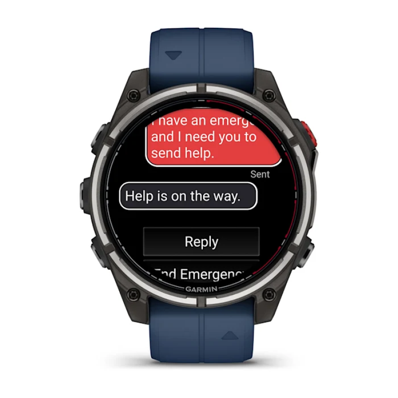 Смарт-годинник Garmin quatix 8 Pro AMOLED Marine GPS Smartwatch 47mm in Titanium with Blue Silicone Band (010-03198-50)