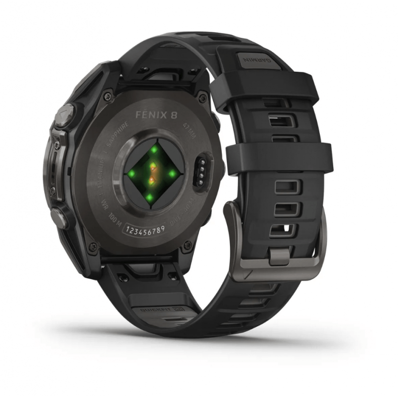 Смарт-годинник Garmin Fenix 8 47mm AMOLED Sapphire Carbon Gray DLC Titanium Black Pebble Gray Band (010-02904-20)