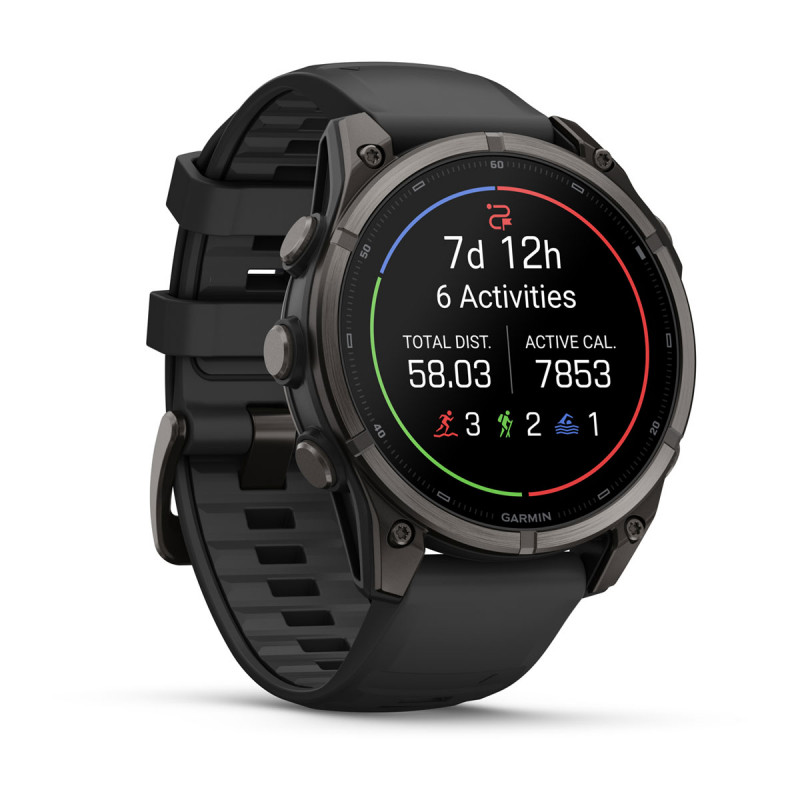 Смарт-годинник Garmin Fenix 9 47mm Carbon Gray DLC Titanium with Black Silicone Band (010-04762-10)