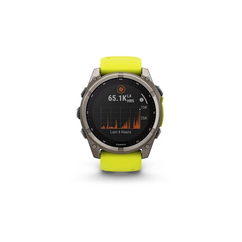 Спортивний годинник Garmin Fenix 8 51mm Solar Sapphire Titanium Amp Yellow Graphite Silicone Band (010-02907-20)