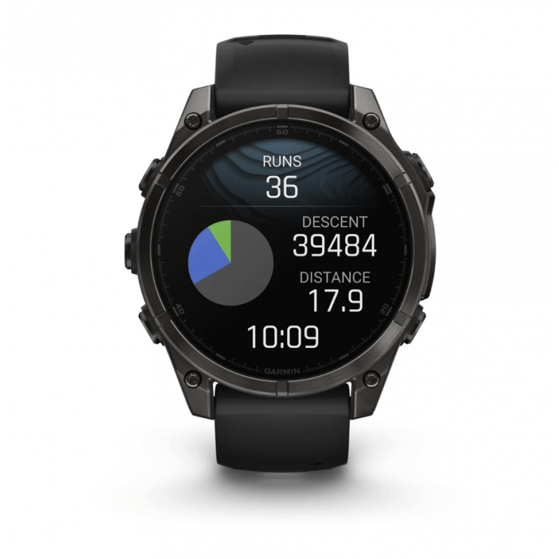 Смарт-годинник Garmin Fenix 8 47mm AMOLED Sapphire Carbon Gray DLC Titanium Black Pebble Gray Band (010-02904-20)