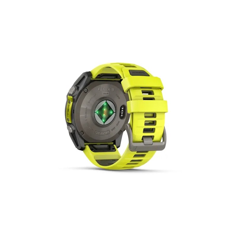Спортивний годинник Garmin Fenix 8 51mm Solar Sapphire Titanium Amp Yellow Graphite Silicone Band (010-02907-20)