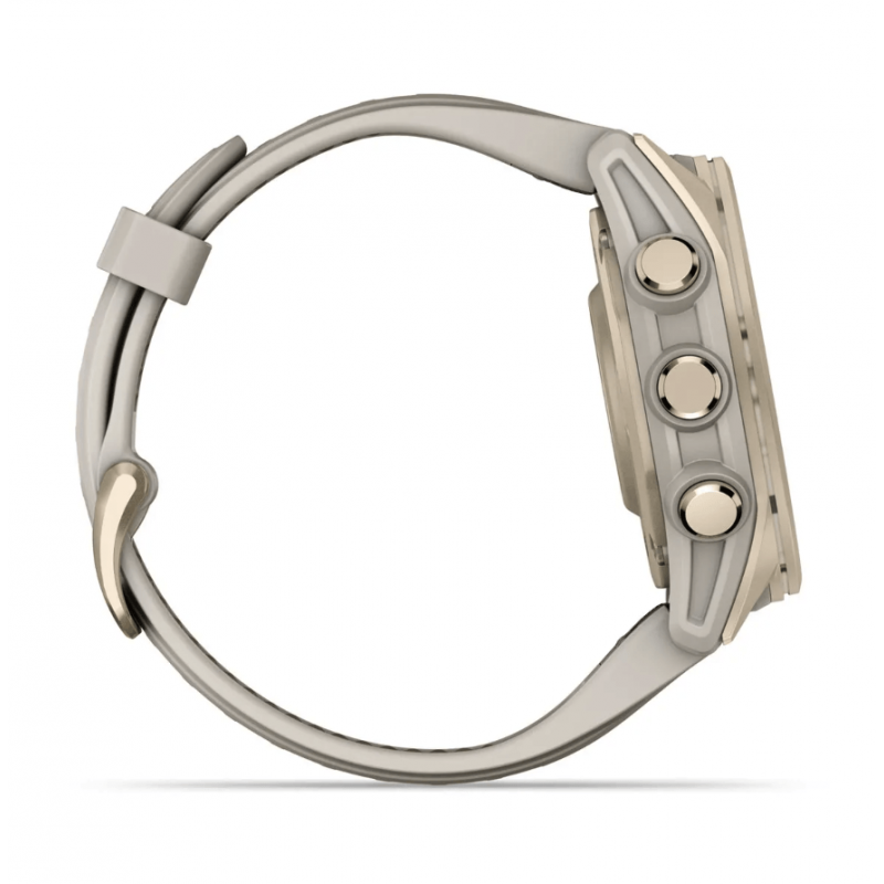 Смарт-годинник Garmin Fenix 8 43mm AMOLED Sapphire Soft Gold Fog Gray Dark Sandstone Band (010-02903-10)
