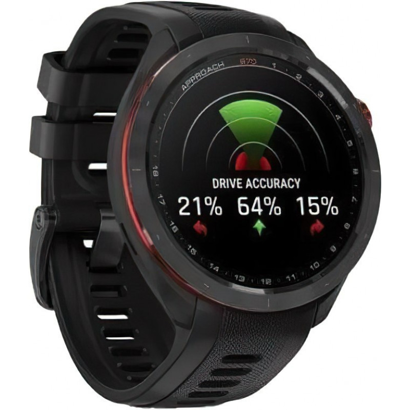 Смарт-годинник Garmin Approach S70 47mm Black Ceramic Bezel Black Band (010-02746-02)
