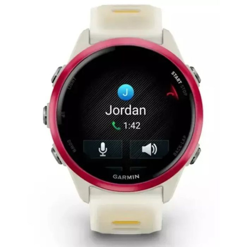 Смарт-годинник Garmin Forerunner 570 42mm Raspberry Aluminum Translucent Bone/Mango Band (010-02970-02/42)